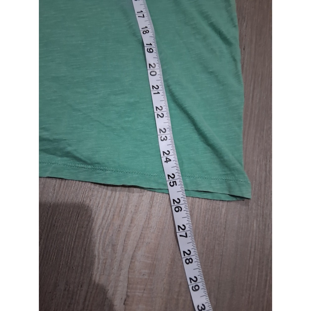 Knox Rose Womens XL Green Slub Knit Floral Embroidered Short Sleeve T-Shirt - Picture 3 of 5